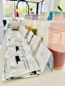 taste testing new blogilates sculpt and debloat protein flavors