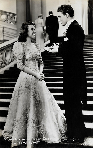 Deanna Durbin and Robert Stack in First Love (1939)