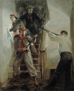 The murder of Colonel Ellsworth. His ghost was sighted in the Marshall House on repeated occasions over the years.