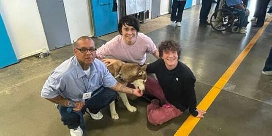 Kim Kardashian, Michael Rubin and the REFORM Alliance's Future Shapers Advisory Board visit California State Prison, Los Angeles County. They met members of the prison's PAWS For Life program as part of the tour.