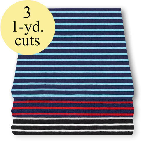 SJKFPKSHS 01 Seafaring Harbor Stripe Stretch Jersey Knit Fabric Pack 3 Yard Fabric Bundle 356195d3 8887 4bfa 8aa6