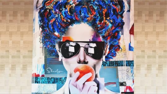 wall art highly stylized artificial intelligence graphic of female wearing sunglasses AI