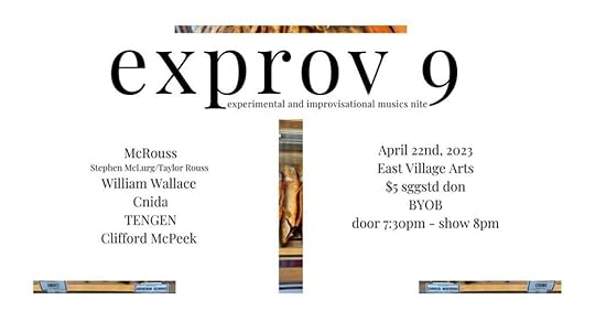 The flyer for the next show curated by Taylor Rouss, Exprov 9.