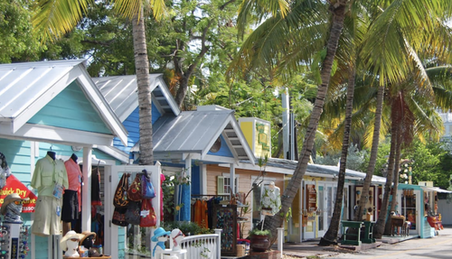 tropical wooden kiosks