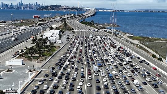 California To Ban Sale Of New Gas Cars By 2035 OAKLAND, CALIFORNIA - AUGUST 24: Traffic backs up at the San Francisco-Oakland Bay Bridge toll plaza on August 24, 2022 in Oakland, California. California is set to implement a plan to prohibit the sale of new gasoline-powered cars in the state by 2035 in an effort to fight climate change by transitioning to electric vehicles. (Photo by Justin Sullivan/Getty Images) Justin Sullivan / Staff