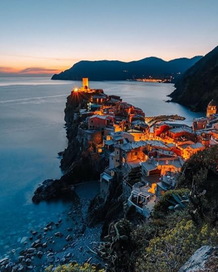 Seascape with coastal village on cliff by Samir BELHAMRA