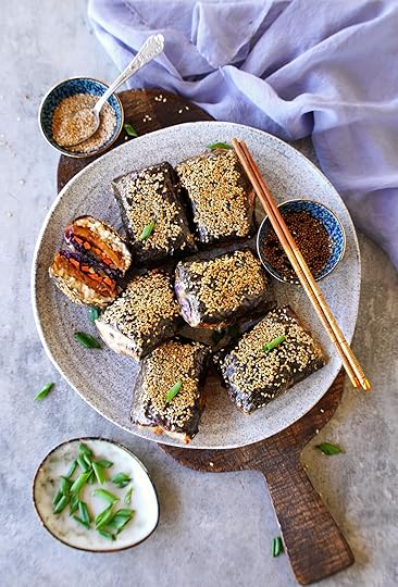 top shot of rice paper dumplings