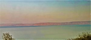 sea of galilee at sunset