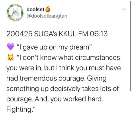 From SUGA's KKUL FM: a listener says 