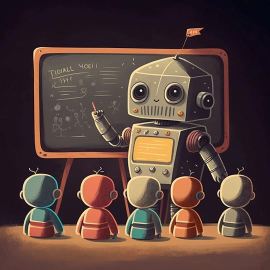 robot-teacher with class