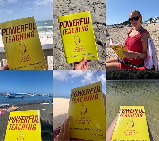 Photos of the Powerful Teaching book on the beach
