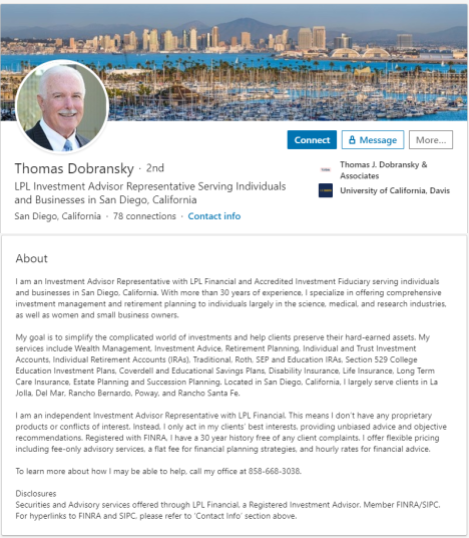 Thomas Dobransky LinkedIn Bio