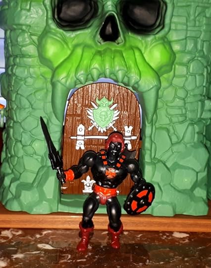 Anti-Eternia He-Man in front of Castle Grayskull