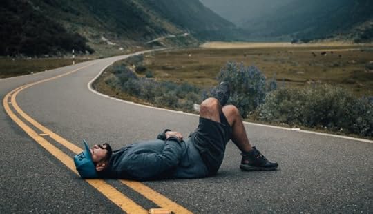 Man lying in the road. Working with an emotion you can’t give a name to is challenging.