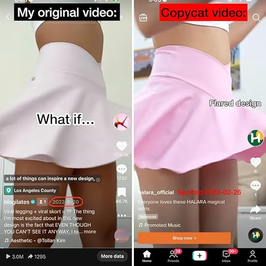 halara copying popflex skort design and video 
