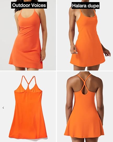 halara comparison to outdoor voices dress stolen design