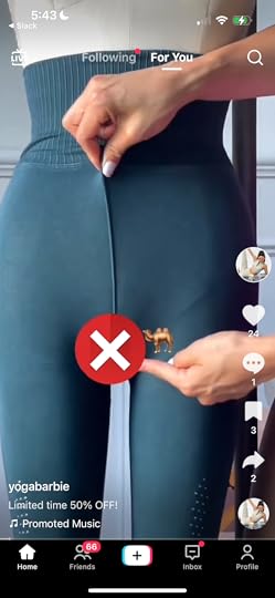 yogabarbie tiktok with stolen video content from blogilates popflex leggings