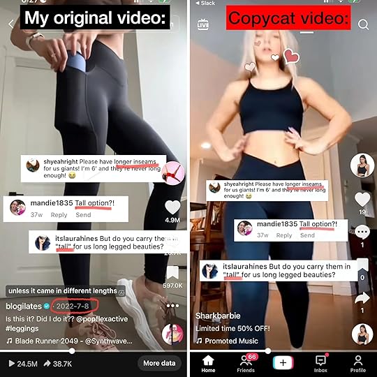 sharkbarbie stealing blogilates popflex ad content