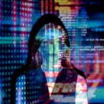 Code Projected Over Woman