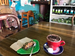 Coffee and cake at Teat At Elevenses where Amber Jakeman's House of Diamonds is available.