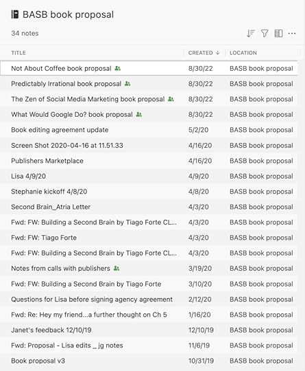BASB Book Proposal Evernote Folder