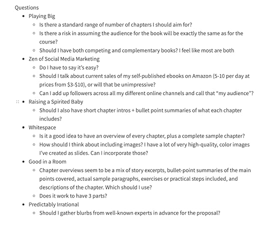 Questions about sample proposals