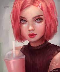 fogadó Genealógia Vezetőképesség pink hair drawing cél Erős kolbász