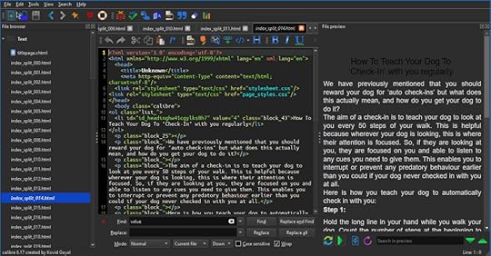 calibre find replace