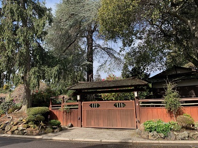 Gates to the Japanese garden, formerly part of the El Cerrito estate
