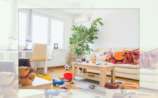 imperfect living room with toys, clutter and decor cluttercore normalizing normal homes