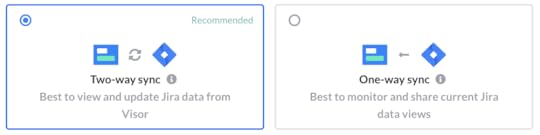 Two way sync in Visor for creating Jira roadmaps