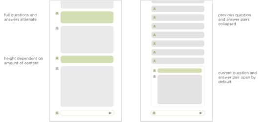 Comparing a simple conversational UI to an expanding one
