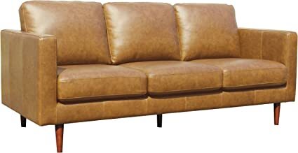 Amazon Brand – Rivet Revolve Modern Leather Sofa Couch, 80"W