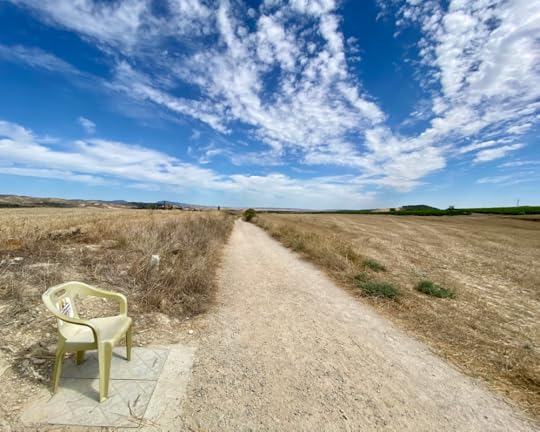 Image of a solitary chair on the Camino de Santiago