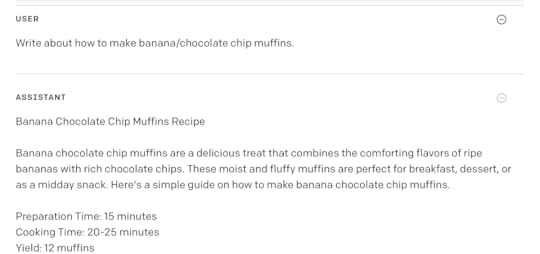 A prompt about baking chocolate chip cookies