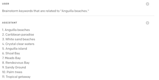 Brainstorm keywords in Tai