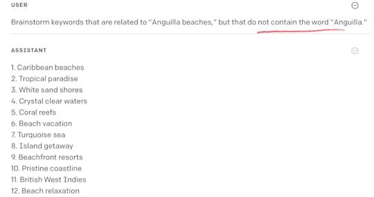 Brainstorm keywords that exclude Anguilla