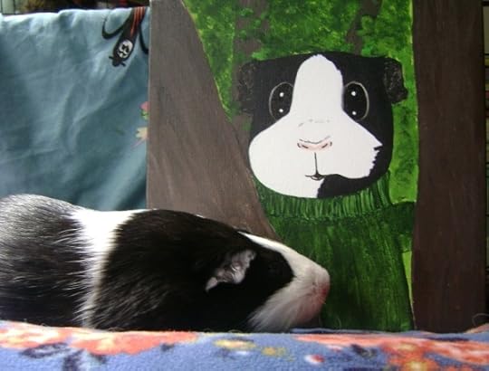 Rachel E Smith guinea pig Thorfy and guinea pig painting