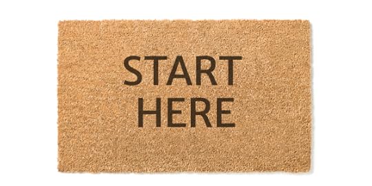 Welcome mat with words 