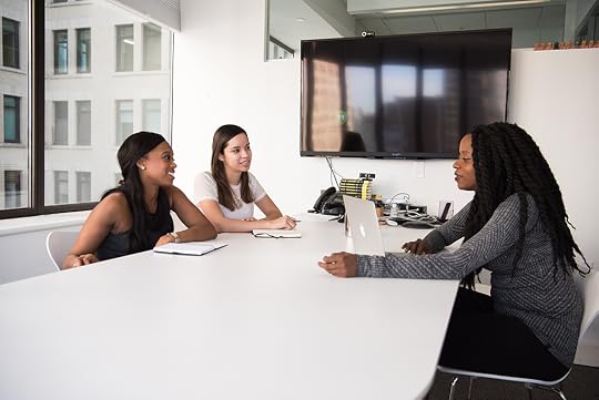Group of multi-ethnic women conducting an interview