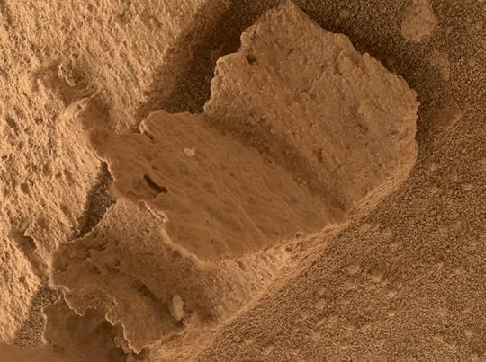 Photo of Martian rock that resembles a book.