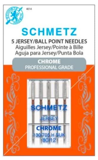 Schmetz Chrome Jersey Ball Point Needles, Size 80:12 Available at Nancy Zieman Productions ShopNZP.com