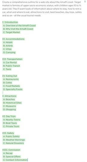 Amalfi coast prompt results