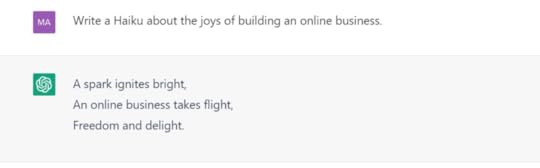 Tai haiku about building an online business