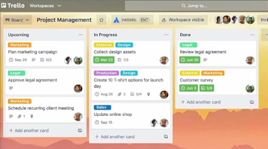 Trello screenshot of project.