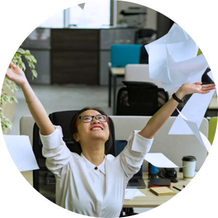 Person throwing paper