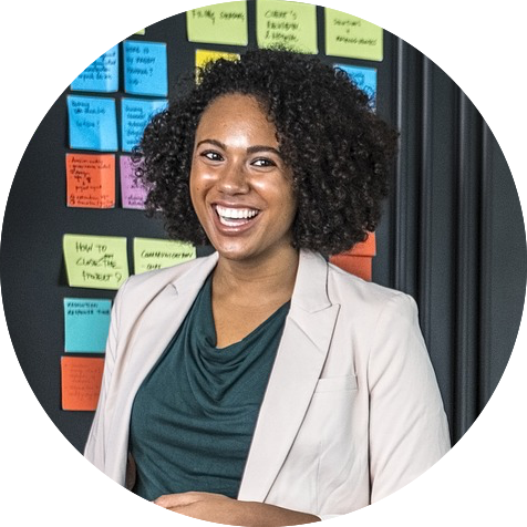 Person wearing a jacket with post-it notes