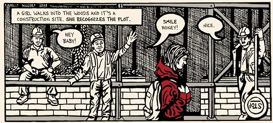 Comic panel of men catcalling Red