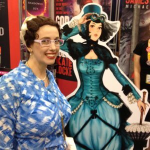 Gail Carriger Blue Standie Manga Changeless Comicon 2012 promo teal