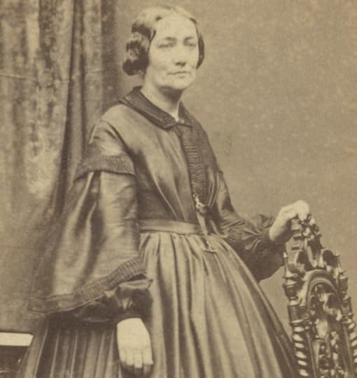 Union nurse Rebecca Pomroy, full-length portrait, standing, facing right